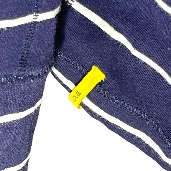 Lole Megan cowl neck top navy blue and white chalk striped organic cotton Size S - Picture 12 of 17